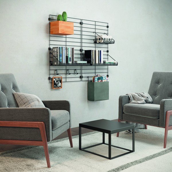 Componentă - cutie de depozitare gri din material textil 24x9 cm Mural – Metaltex-image-3