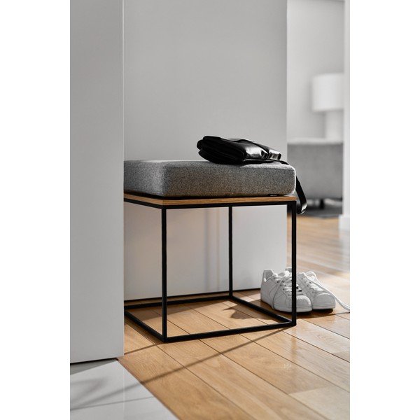 Scaun tip taburet bej tapițat Feo – noo.ma-image-3