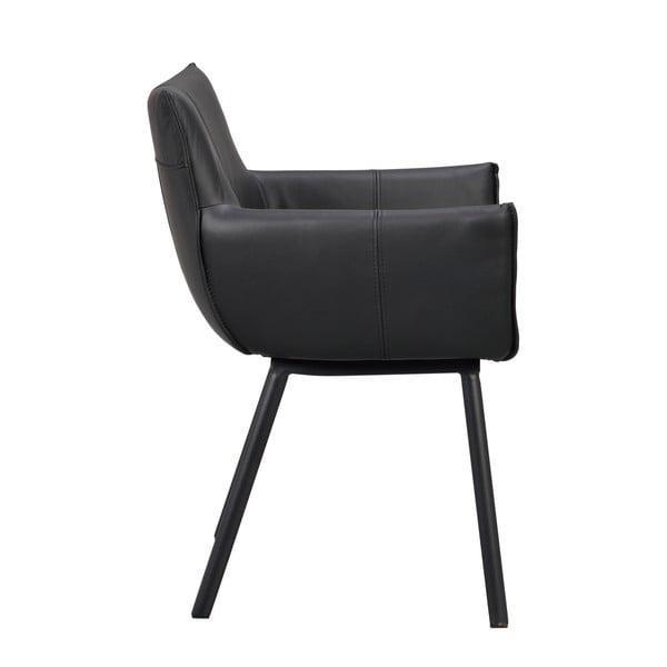 Set de scaune de sufragerie negru 2 buc. tapițat Hinckley – Rowico-image-3