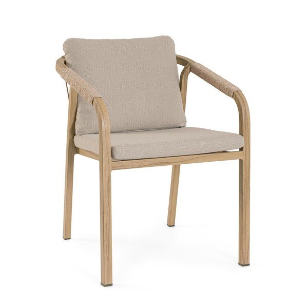 Scaun de grădină în culoare naturală din metal Kalimera – Bizzotto
