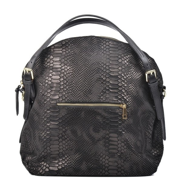 Geantă din piele Carla Ferreri Hobo, negru-image-4