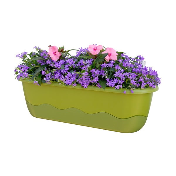 Ghiveci cu sistem de auto-irigare Plastia Mareta, lungime 60 cm, verde-image-1