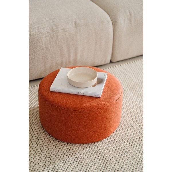 Puf teracotă cu tapițerie din lână Folk – noo.ma-image-1