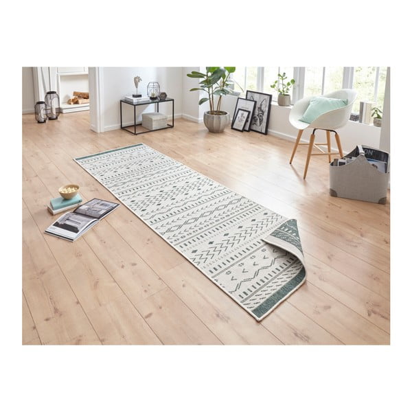 Covor adecvat pentru exterior NORTHRUGS Kuba, 80 x 250 cm, verde-crem-image-2
