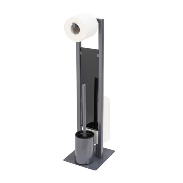 Suport pentru perie WC și hârtie igienică Wenko Rivalta, gri-image-2