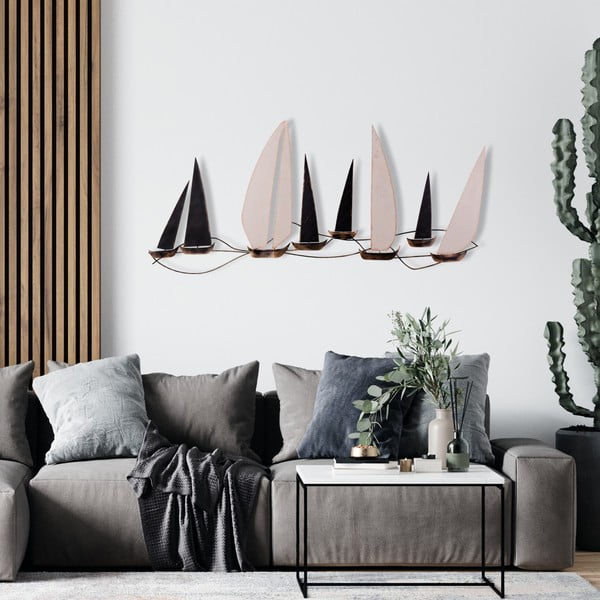 Decorațiune de perete din metal 117x52 cm Ocean – Wallity-image-1