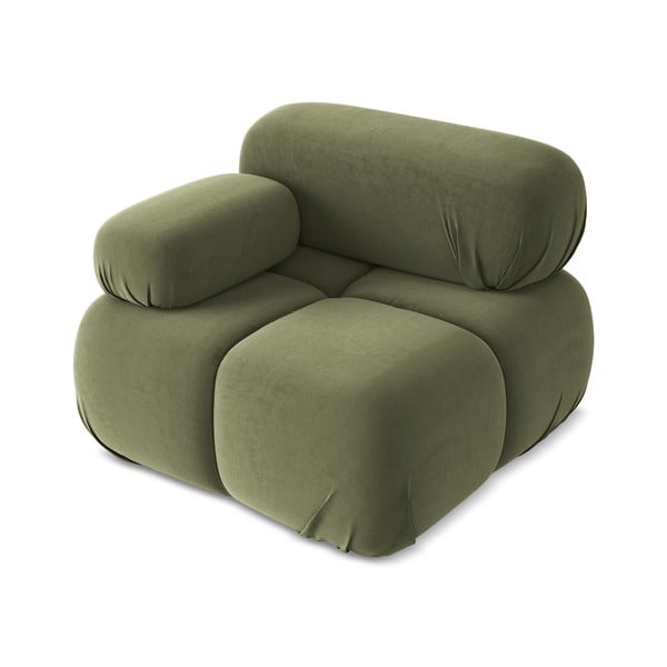 Modul pentru canapea modulară verde deschis cu tapițerie din catifea (cu colț pe partea stângă) Lokua – Makamii-image-2