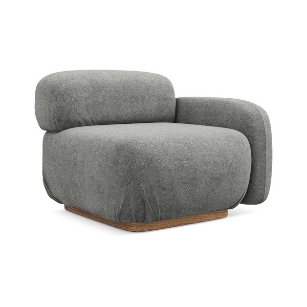 Modul pentru canapea modulară gri cu tapițerie din țesătură bouclé (cu colț pe partea dreaptă) Ailani – Makamii-image-2