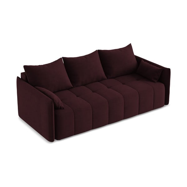 Canapea burgundy extensibilă/cu spațiu de depozitare 225 cm Moku – Makamii-image-2