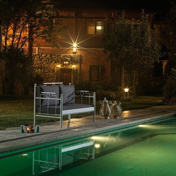 Set mobilier de grădină alb/gri închis pentru patru persoane Hatkus – Floriane Garden-image-1