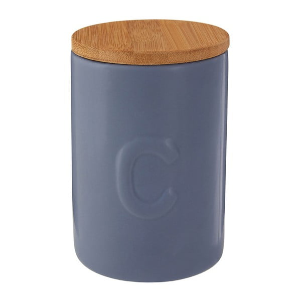 Recipient pentru cafea cu capac din lemn de bambus Premier Housewares Fenwick, albastru-image-2