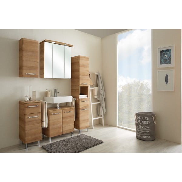 Dulap fără chiuvetă în culoare naturală suspendat cu aspect de lemn de stejar 53x60 cm Quickset 318 – Pelipal-image-1