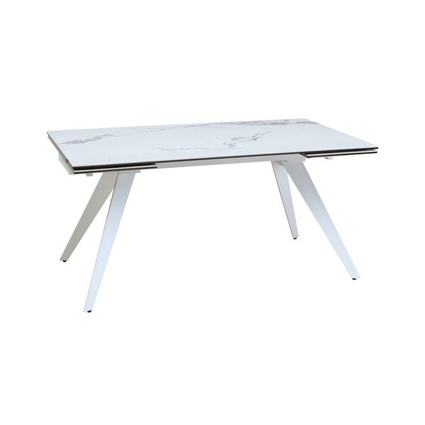 Masă de dining extensibilă Marckeric Duke, alb