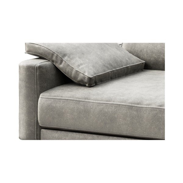 Canapea cu tapițerie din imitație de piele MESONICA Musso, gri, 211 cm-image-4