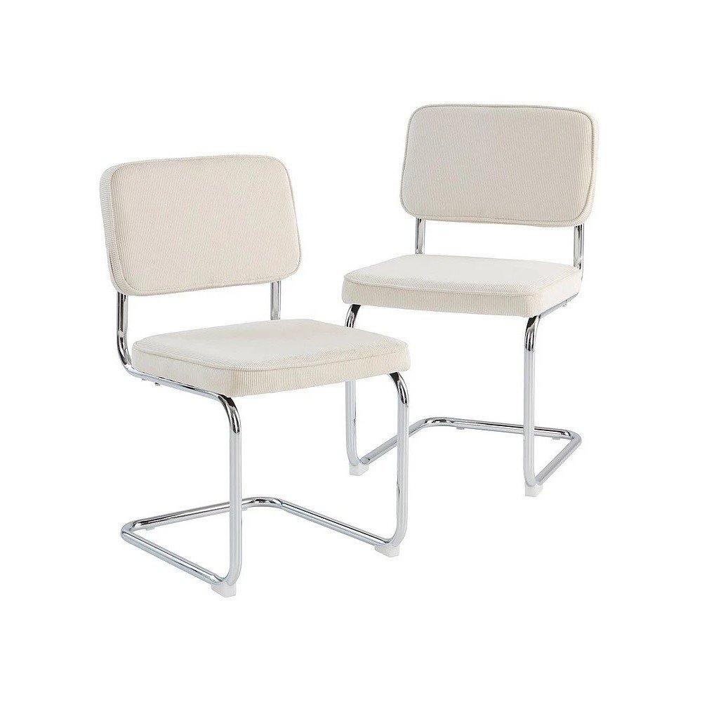Scaune de dining albe balansoar 2 buc. din metal Hjo – Jotex