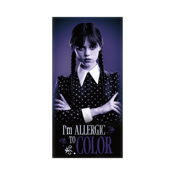 Prosop  pentru copii negru/mov din bumbac 70x140 cm Wednesday – Jerry Fabrics