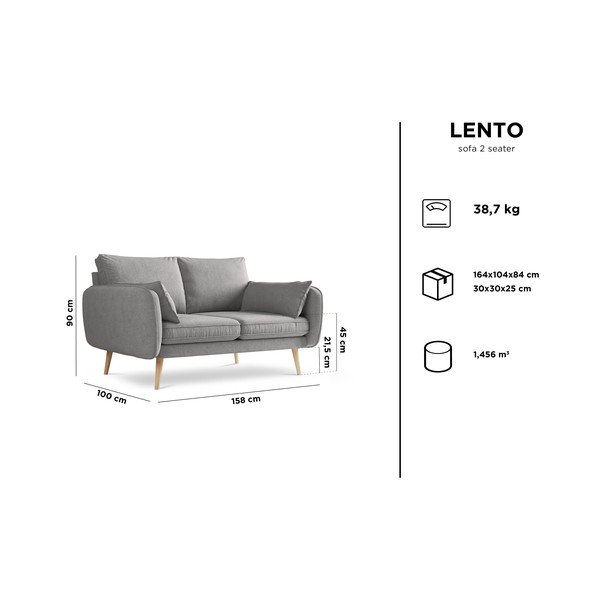 Canapea Kooko Home Lento, 158 cm, bej-image-4