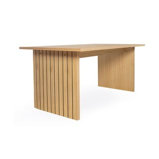 Masă de dining cu blat cu aspect de lemn de stejar 90x160 cm Stripe – Woodman