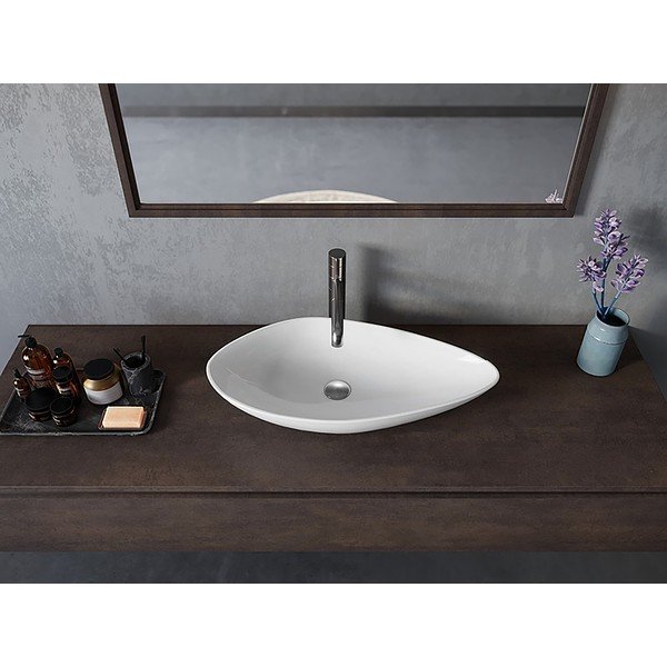 Chiuvetă albă din ceramică 74x38,5 cm Ovali – Sapho-image-3