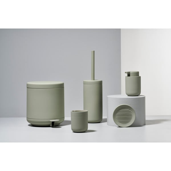 Perie din ceramică pentru toaletă Zone Eucalyptus, gri verde-image-2