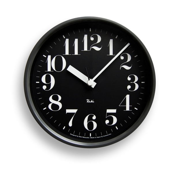 Ceas de perete Lemnos Clock Riki, ⌀ 20,4 cm, negru 