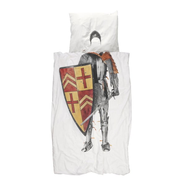 Lenjerie de pat de o persoană, din bumbac Snurk Knight, 140x200 cm