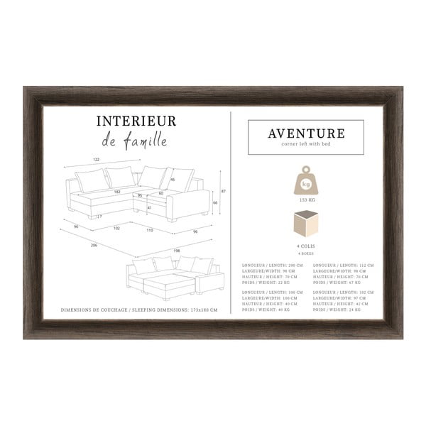 Colțar cu pat pe partea stângă Interieur De Famille Paris Aventure, bej-image-2