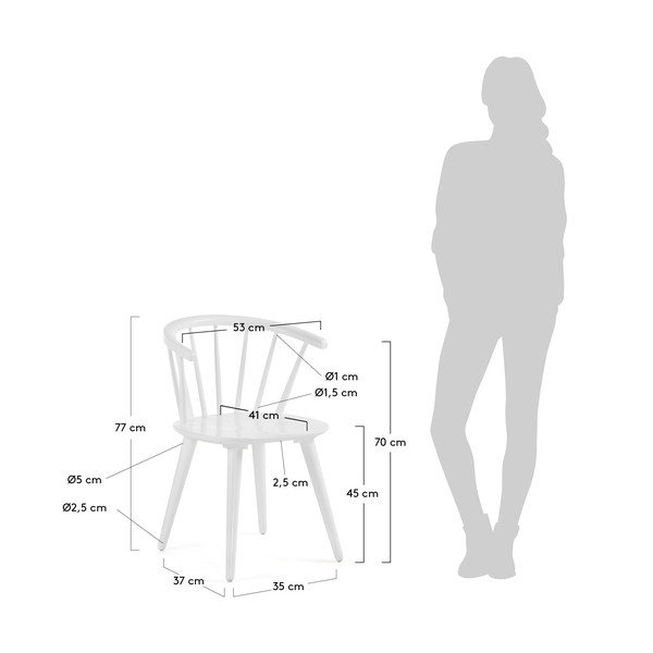 Set 2 scaune La Forma Krise, alb-image-2