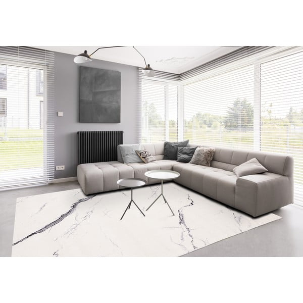 Covor crem din lână 160x240 cm Marble – Agnella-image-1