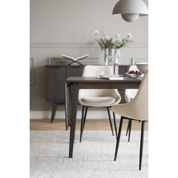 Masă de dining extensibilă din lemn masiv de stejar 120x80 cm Filippa - Rowico-image-1