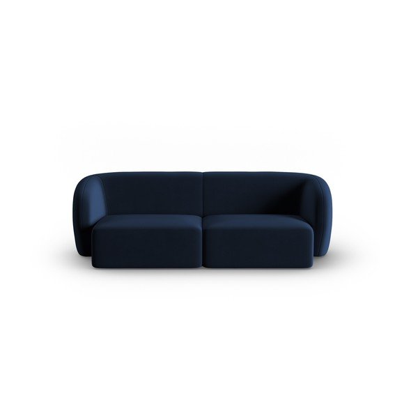Canapea albastră cu tapițerie din catifea 188 cm Paolo – Milo Casa