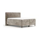 Pat boxspring bej cu spațiu de depozitare 160x200 cm Voyage – Maison de Rêve