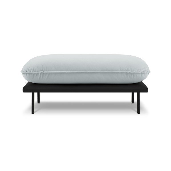 Taburet gri deschis cu tapițerie din catifea Auguste – Interieurs 86-image-2