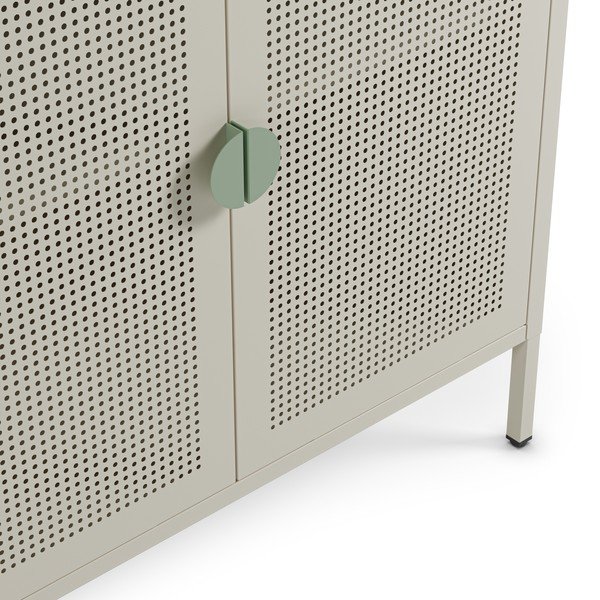 Dulap crem/în culoare naturală din metal 160x90x40 cm Sayla – Marckeric-image-3