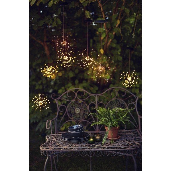 Decorațiune solară LED suspendată cu diode albe Star Trading Firework, înălțime 50 cm-image-1