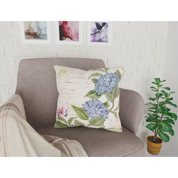 Față de pernă cu amestec din bumbac Vitaus Sentiment Dos, 43 x 43 cm-image-1