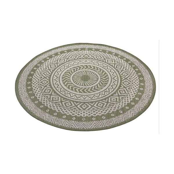Covor exterior Ragami Round, ø 120 cm, verde - bej-image-2