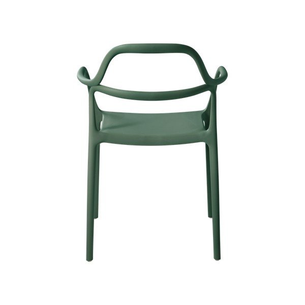 Scaune de dining verde-închis cu cotiere/stivuibile 2 buc. din plastic Karlaby – Jotex-image-2