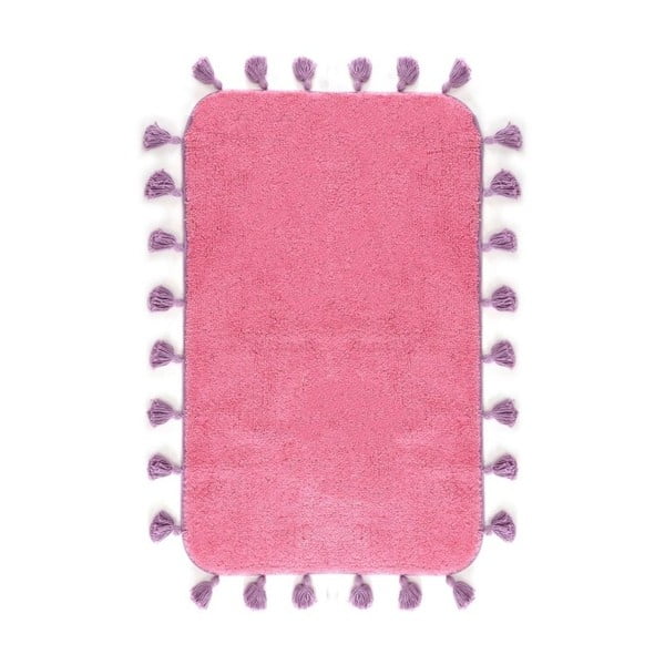 Covoraș din bumbac pentru baie Greg, 70 x 110 cm, roz