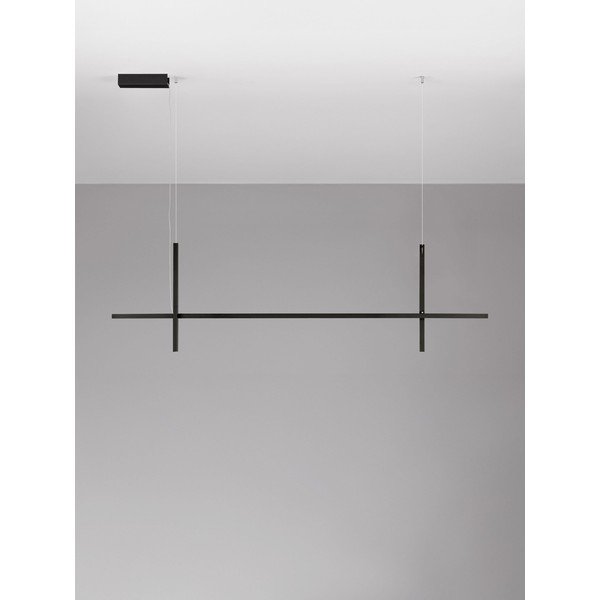 Lustră negru-mat LED din aluminiu cu abajur din sticlă acrilică Looma – Nova Luce-image-4