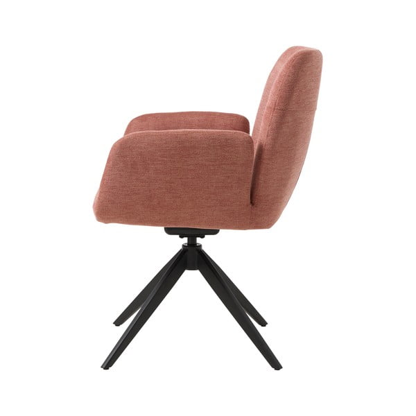 Scaun de sufragerie roz cu cotiere tapițat Roxana – Unique Furniture-image-3