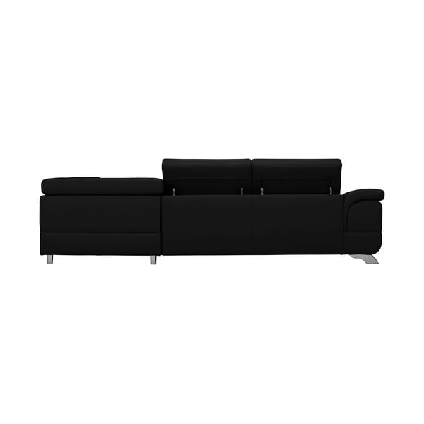 Colțar extensibil din piele, cu spațiu de depozitare Windsor & Co Sofas Gamma, partea dreaptă, negru-image-2