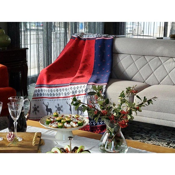 Pătură de Crăciun din bumbac 200x150 cm - Mila Home-image-1
