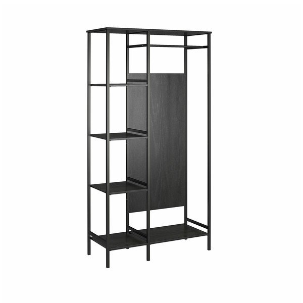 Dulap negru cu aspect de stejar 95x180 cm Modine - Støraa-image-2