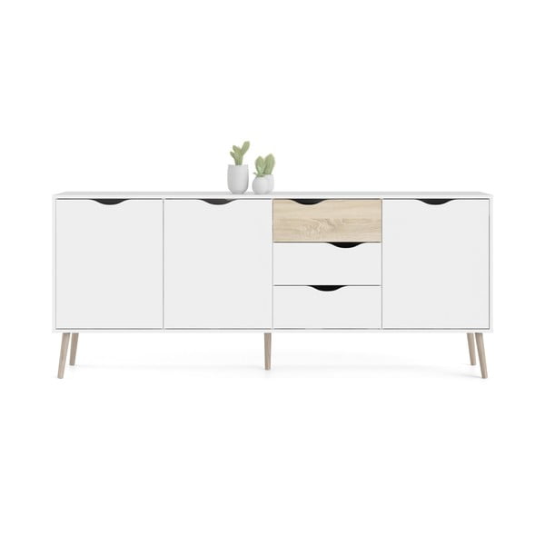 Comodă albă 196x82x39 cm Oslo – Tvilum-image-4