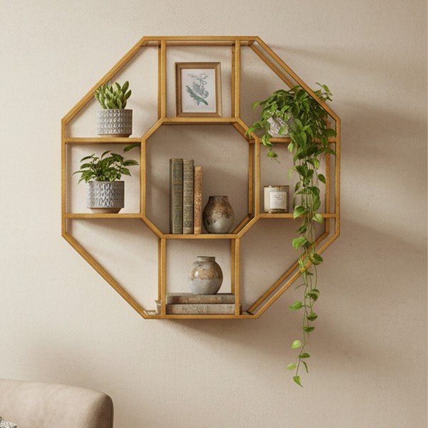 Raft în culoare naturală etajat din metal 92 cm Zariah – Premier Housewares-image-2