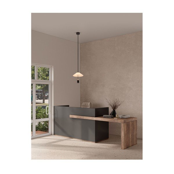 Lustră negru-mat LED din aluminiu cu abajur din sticlă acrilică ø 22 cm Anafi – Nova Luce-image-1