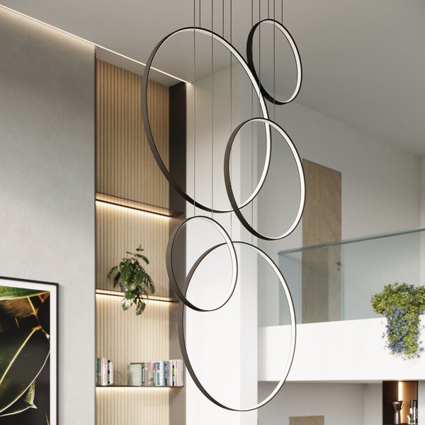 Lustră neagră LED din aluminiu RIO – Thoro-image-2