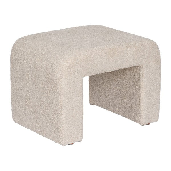 Taburet bej cu tapițerie din țesătură bouclé Suave – Ixia