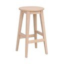 Scaun de bar în culoare naturală din lemn de stejar (înălțime șezut 65 cm) Austin – Rowico